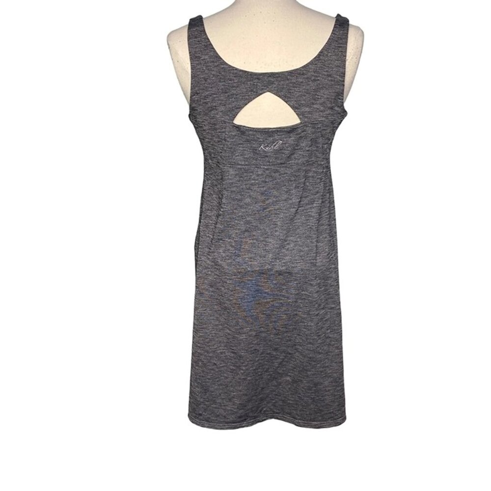 KUHL Mova Aktiv charcoal grey tank dress cutout back